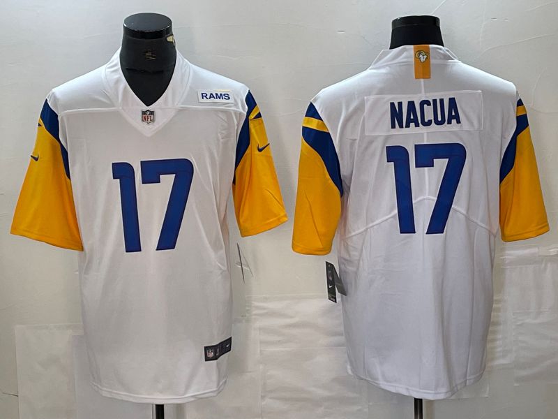 Men Los Angeles Rams #17 Nacua White Nike Vapor Limited NFL Jersey style 1->los angeles rams->NFL Jersey